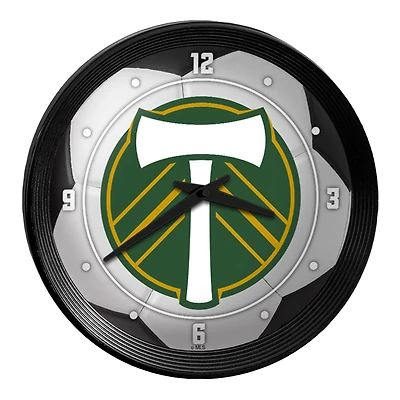 Portland Timbers 15" Ribbed Frame Soccer Ball Wall Clock
