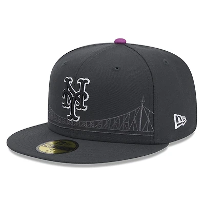 Men's New Era Graphite New York Mets 2024 City Connect 59FIFTY Fitted Hat