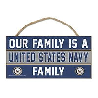 WinCraft  Navy 5'' x 10'' Rope Wood Sign