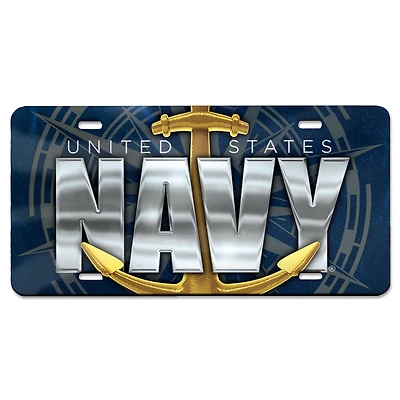 WinCraft  Navy Specialty Laser Cut Acrylic License Plate