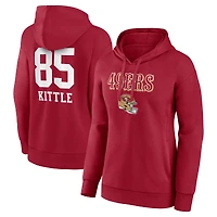 Women's George Kittle Scarlet San Francisco 49ers Team Wordmark Name & Number Pullover Hoodie