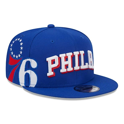 Men's New Era Royal Philadelphia 76ers Side Logo 9FIFTY Snapback Hat
