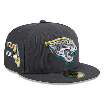 Men's New Era  Graphite Jacksonville Jaguars Official 2024 NFL Draft On Stage 59FIFTY Fitted Hat