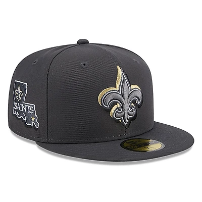 Men's New Era  Graphite New Orleans Saints Official 2024 NFL Draft On Stage 59FIFTY Fitted Hat