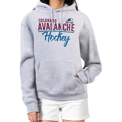 Women's G-III 4Her by Carl Banks Heather Gray Colorado Avalanche  Team Sport Tri-Blend Fleece Hoodie