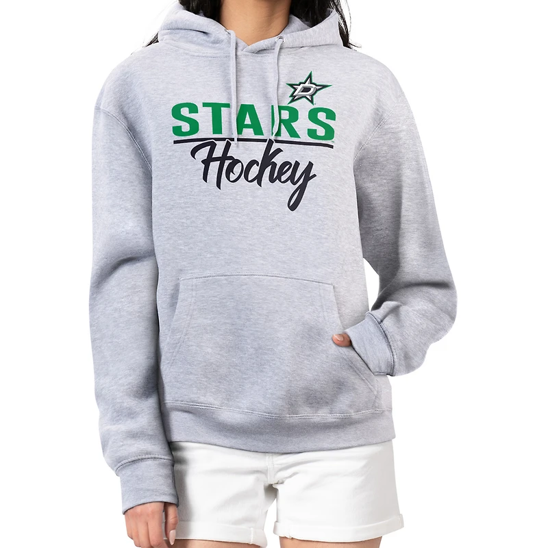 Women's G-III 4Her by Carl Banks Heather Gray Dallas Stars  Team Sport Tri-Blend Fleece Hoodie