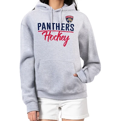 Women's G-III 4Her by Carl Banks Heather Gray Florida Panthers  Team Sport Tri-Blend Fleece Hoodie