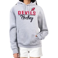 Women's G-III 4Her by Carl Banks Heather Gray New Jersey Devils  Team Sport Tri-Blend Fleece Hoodie