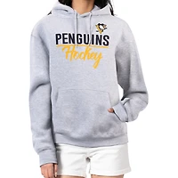 Women's G-III 4Her by Carl Banks Heather Gray Pittsburgh Penguins  Team Sport Tri-Blend Fleece Hoodie