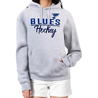 Women's G-III 4Her by Carl Banks Heather Gray St. Louis Blues  Team Sport Tri-Blend Fleece Hoodie