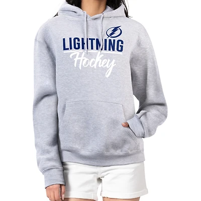 Women's G-III 4Her by Carl Banks Heather Gray Tampa Bay Lightning  Team Sport Tri-Blend Fleece Hoodie