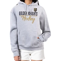 Women's G-III 4Her by Carl Banks Heather Gray Vegas Golden Knights  Team Sport Tri-Blend Fleece Hoodie