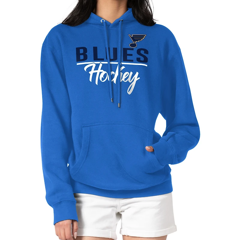 Women's G-III 4Her by Carl Banks Blue St. Louis Blues Team Sport Tri-Blend Fleece Hoodie