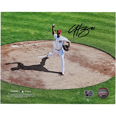 Hunter Greene Cincinnati Reds Autographed 8" x 10" First Pitch Opening Day 2023 Photograph