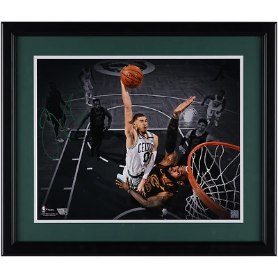 Jayson Tatum Boston Celtics Autographed Framed 16" x 20" Horizontal Spotlight Dunk vs. Lebron Photograph