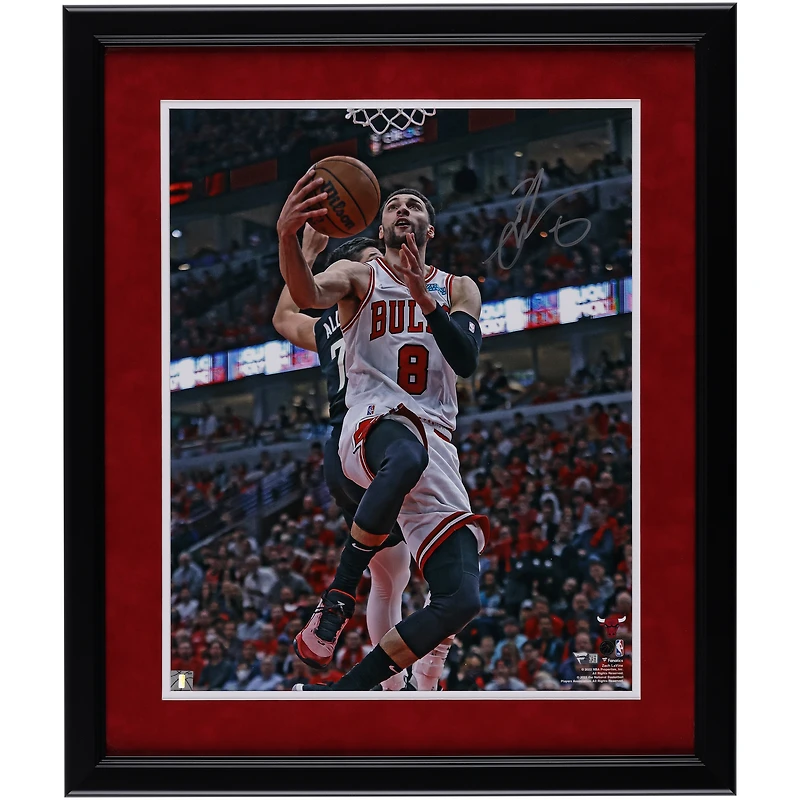 Zach LaVine Chicago Bulls Autographed Framed 16" x 20" Layup in White Photograph