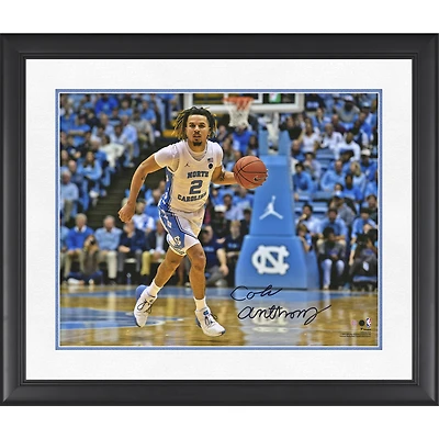 Cole Anthony North Carolina Tar Heels Autographed Framed 16" x 20" Dribbling Photograph