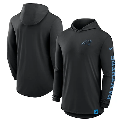 Men's Nike Black Carolina Panthers Blitz Tri-Blend Dri-FIT Long Sleeve Hoodie T-Shirt