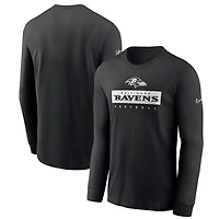 Men's Nike Black Baltimore Ravens Sideline Dri-FIT Long Sleeve T-Shirt