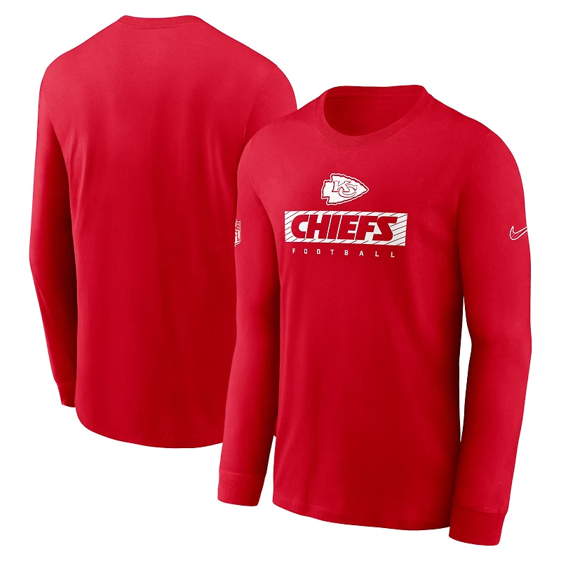 Men's Nike Red Kansas City Chiefs Sideline Dri-FIT Long Sleeve T-Shirt