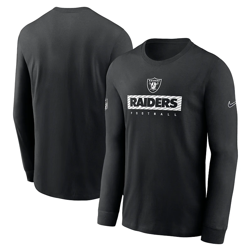 Men's Nike Black Las Vegas Raiders Sideline Dri-FIT Long Sleeve T-Shirt
