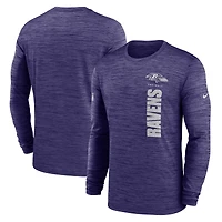 Men's Nike Purple Baltimore Ravens Sideline Velocity Dri-FIT Long Sleeve T-Shirt