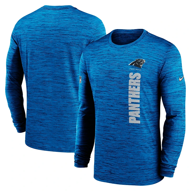 Men's Nike Blue Carolina Panthers Sideline Velocity Dri-FIT Long Sleeve T-Shirt