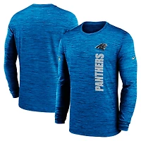 Men's Nike Blue Carolina Panthers Sideline Velocity Dri-FIT Long Sleeve T-Shirt