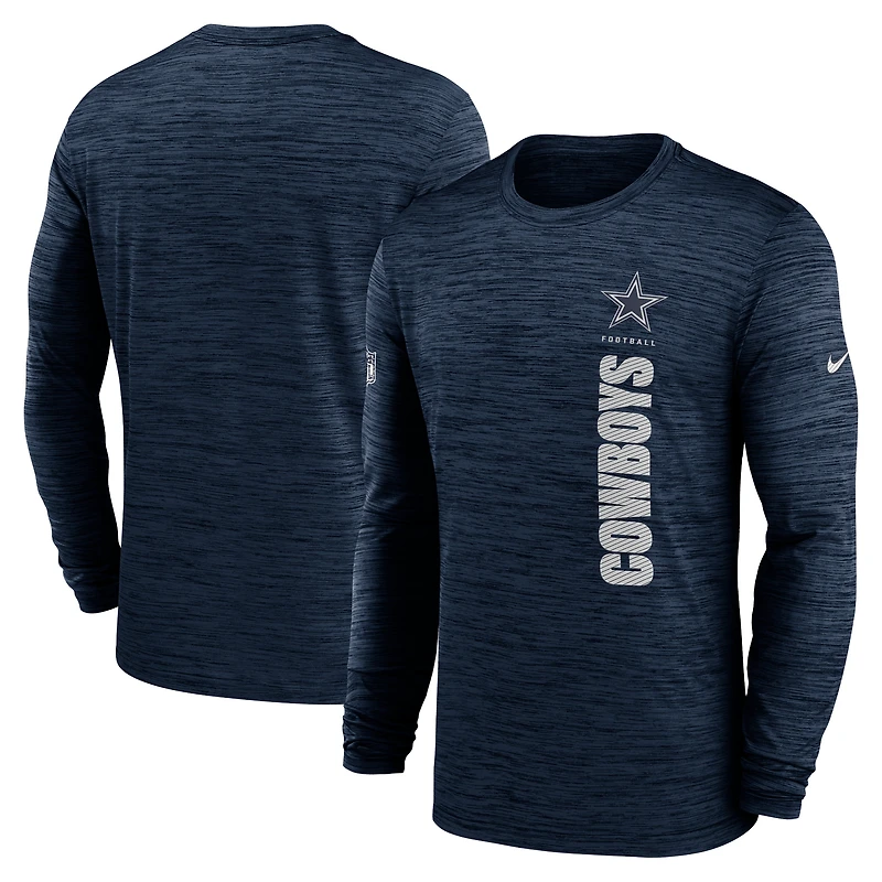Men's Nike Navy Dallas Cowboys Sideline Velocity Dri-FIT Long Sleeve T-Shirt