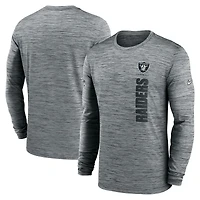 Men's Nike Gray Las Vegas Raiders Sideline Velocity Dri-FIT Long Sleeve T-Shirt
