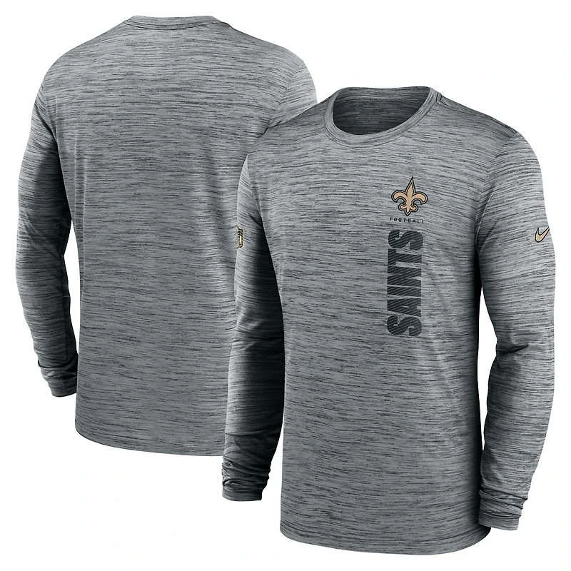 Men's Nike Gray New Orleans Saints Sideline Velocity Dri-FIT Long Sleeve T-Shirt