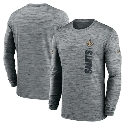 Men's Nike Gray New Orleans Saints Sideline Velocity Dri-FIT Long Sleeve T-Shirt