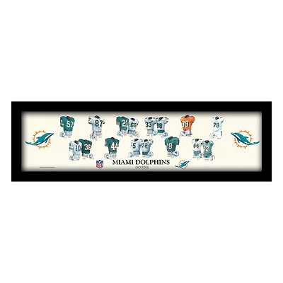 Miami Dolphins 8" x 26" Framed Art Uniform Heritage Print