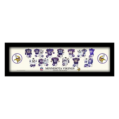 Minnesota Vikings 8" x 26" Framed Art Uniform Heritage Print