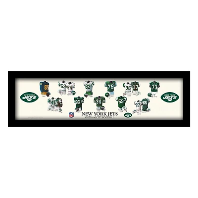New York Jets 8" x 26" Framed Art Uniform Heritage Print