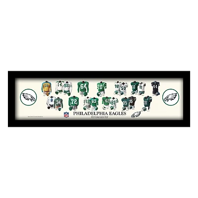 Philadelphia Eagles 8" x 26" Framed Art Uniform Heritage Print