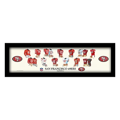 San Francisco 49ers 8" x 26" Framed Art Uniform Heritage Print