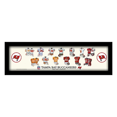 Tampa Bay Buccaneers 8" x 26" Framed Art Uniform Heritage Print