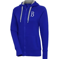Women's Antigua  Royal Brooklyn Dodgers Cooperstown Victory Full-Zip Hoodie
