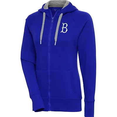 Women's Antigua  Royal Brooklyn Dodgers Cooperstown Victory Full-Zip Hoodie
