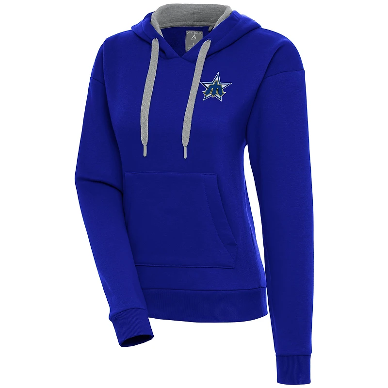 Women's Antigua  Royal Seattle Mariners Cooperstown Victory Pullover Hoodie