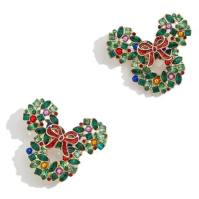BaubleBar Mickey Mouse Wreath Statement Earrings