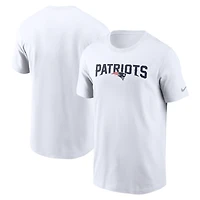 Men's Nike White New England Patriots Primetime Wordmark Essential T-Shirt