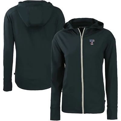 Women's Cutter & Buck  Navy Texas Rangers Daybreak Eco Recycled Full-Zip Hoodie