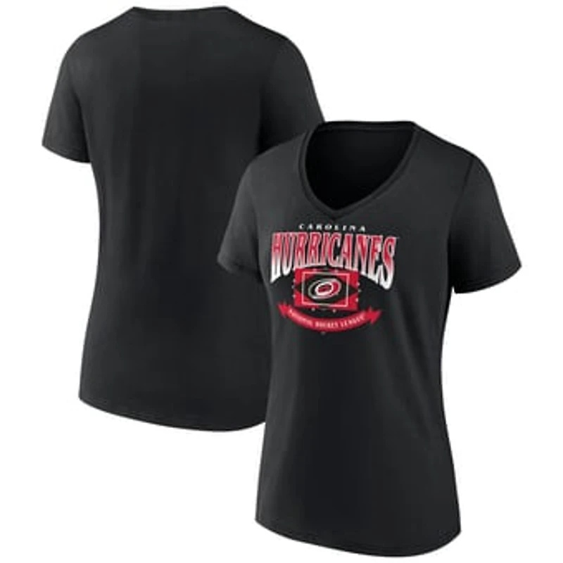 Women's Black Carolina Hurricanes Slapshot V-Neck T-Shirt