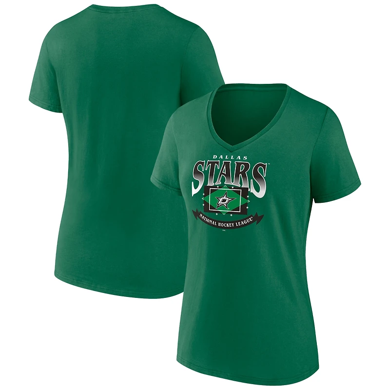 Women's Kelly Green Dallas Stars Slapshot V-Neck T-Shirt