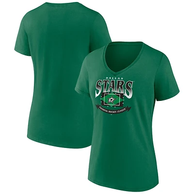 Women's Kelly Green Dallas Stars Slapshot V-Neck T-Shirt