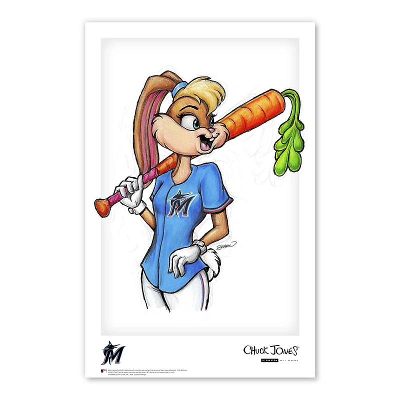 Miami Marlins 11" x 17" Looney Tunes Poster Print