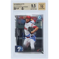 Aaron Nola Philadelphia Phillies Autographed 2016 Bowman Chrome #30 Beckett Fanatics Witnessed Authenticated 9.5/10 Rookie Card