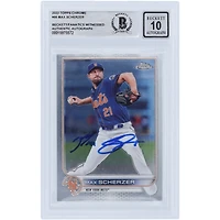 Max Scherzer New York Mets Autographed 2022 Topps Chrome #66 Beckett Fanatics Witnessed Authenticated 10 Card